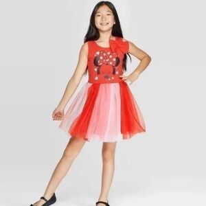 Disney Minnie mouse red & pink tutu dress